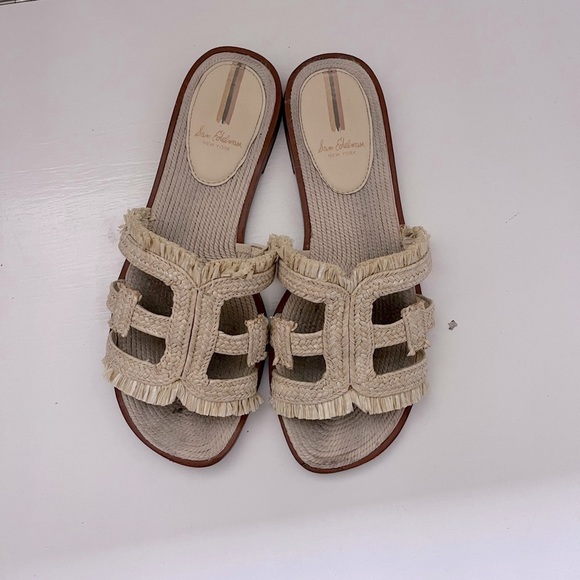 Sam Edelman Raffia Slides - Picture 2 of 7